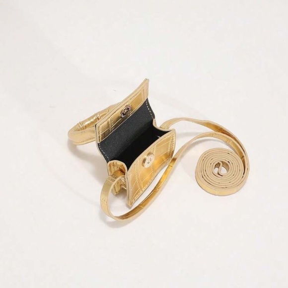 Gold Croc Mini Purse Crossbody - Picture 2 of 5